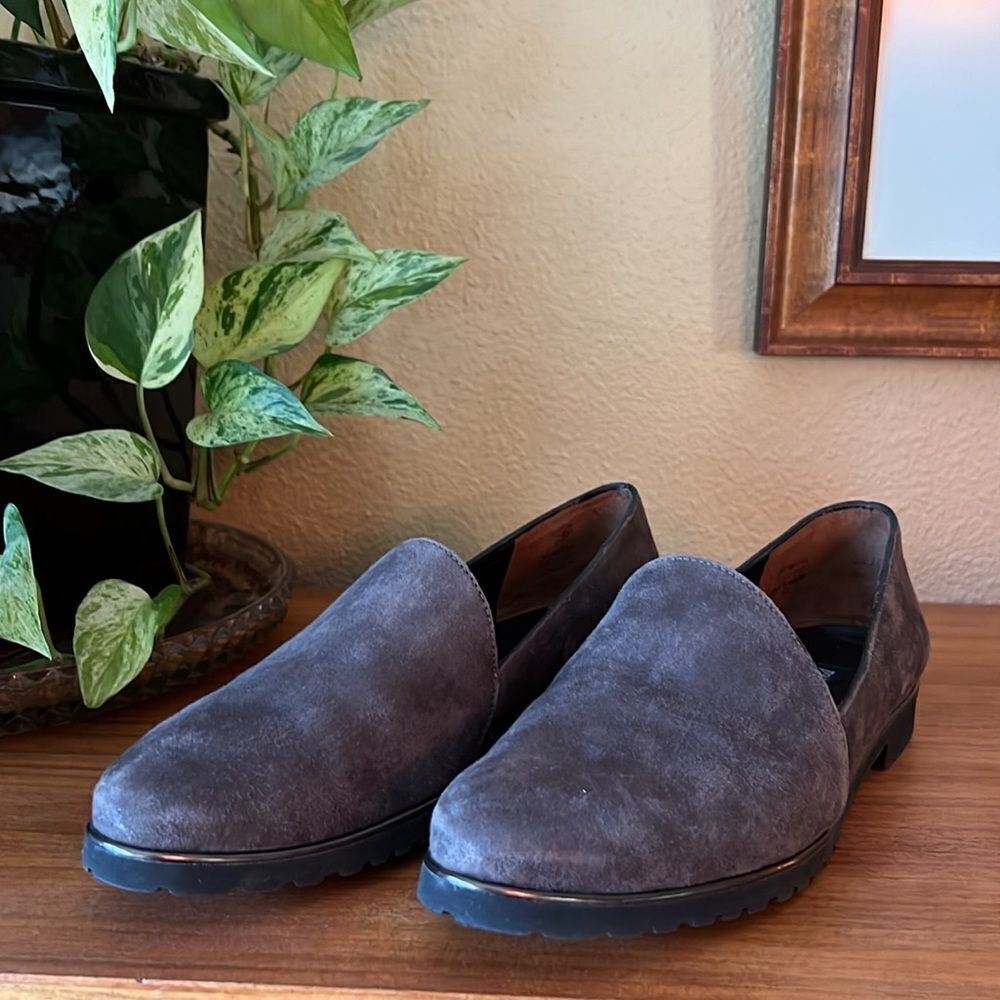 NWT Paul Green Uptown Taupe Metallic Suede Loafers Shoes